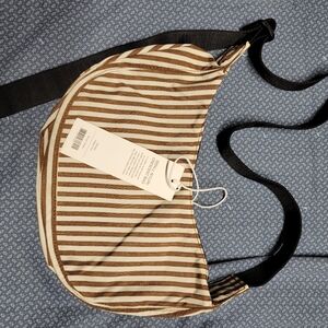 Baggu Small Crescent Brown Stripe NWT